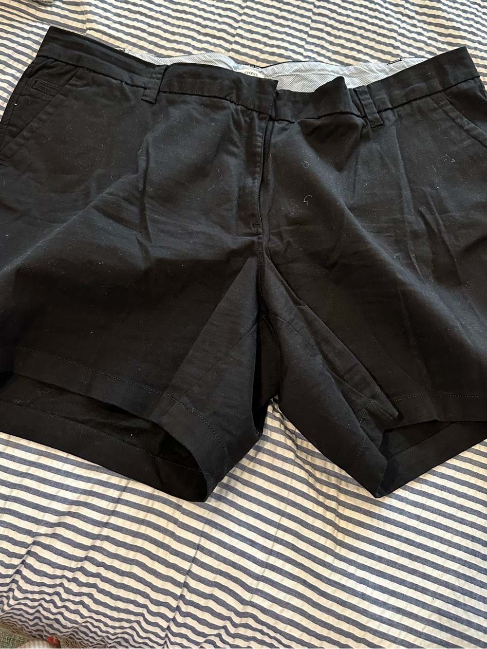 crown & ivy Black Flat Front Chino Shorts